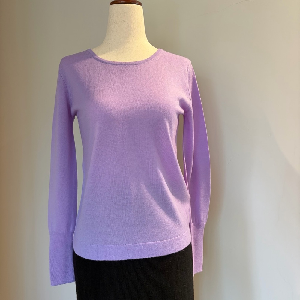 J. Crew Halle Merino Wool Purple Sweater